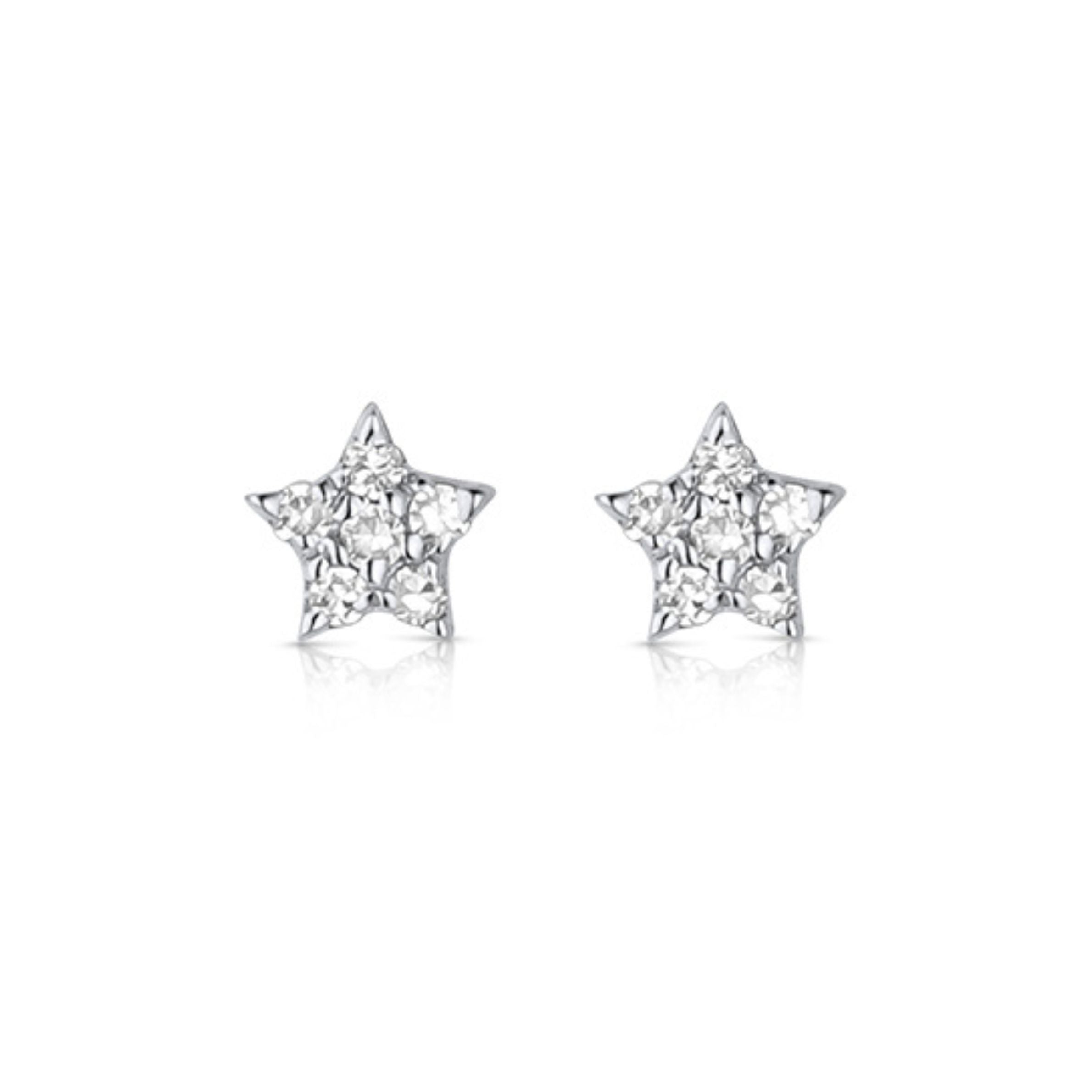 14k Gold Diamond star Earrings
