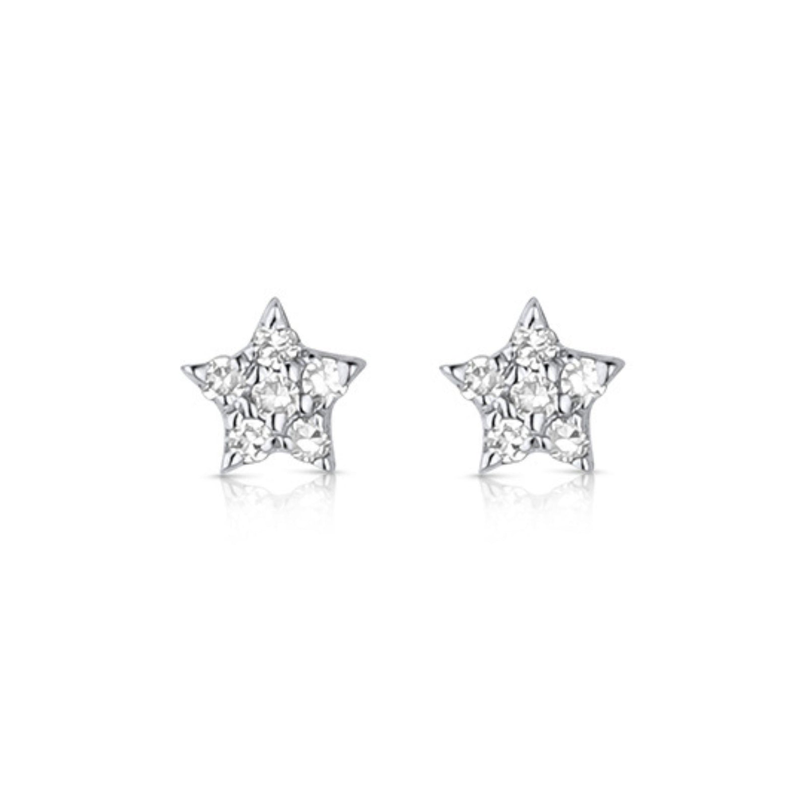 14k Gold Diamond star Earrings