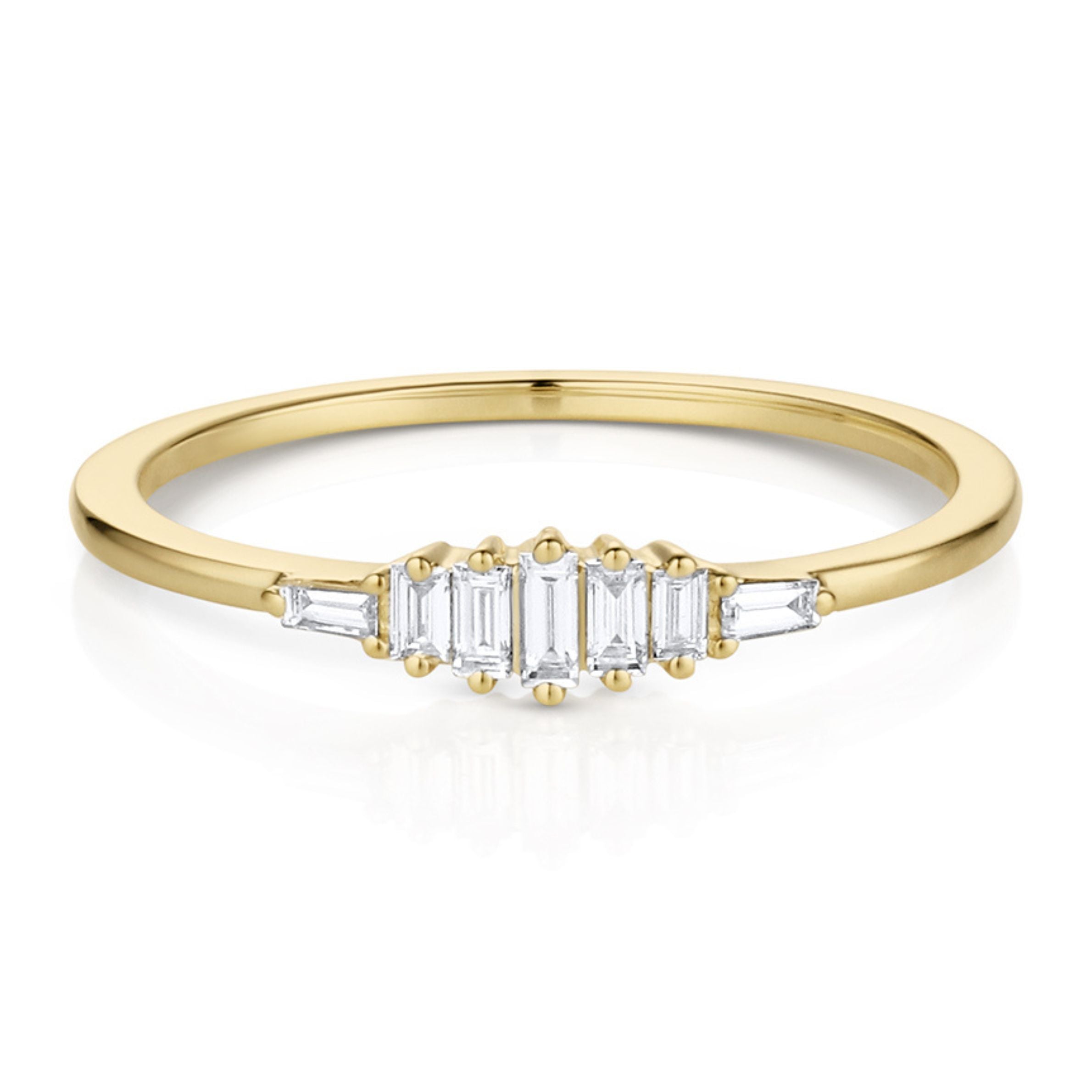14k gold baguette diamond statcking  ring