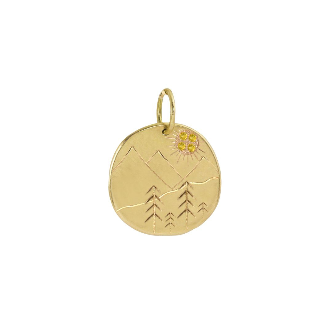 BEND MNTN 14k Gold Medium Round Charm