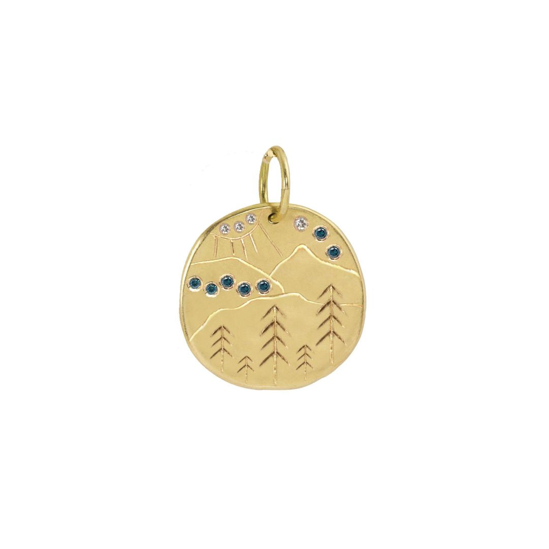 BLUE RIDGE MNTN 14k Gold Medium Round Charm