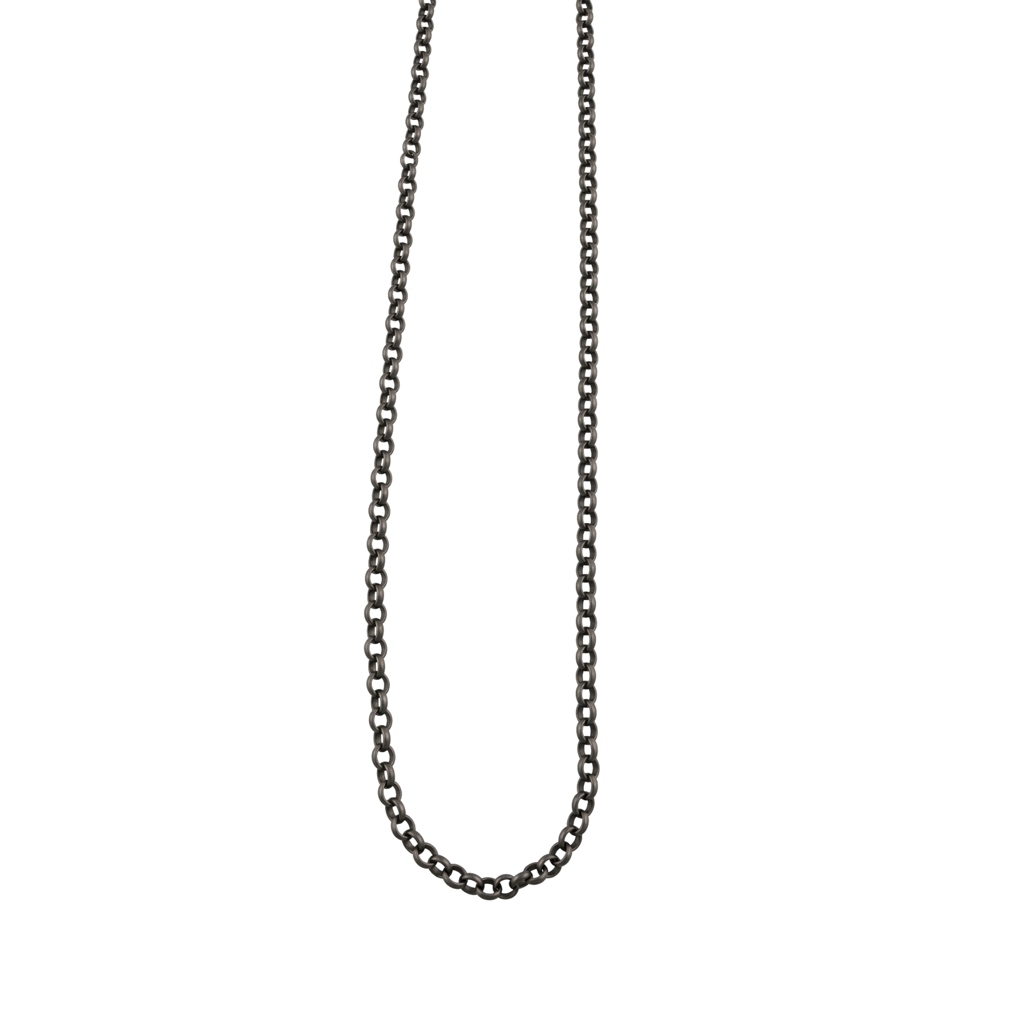 3.2mm Blackened Sterling Silver Round Link Chain | Heavyweight Necklace
