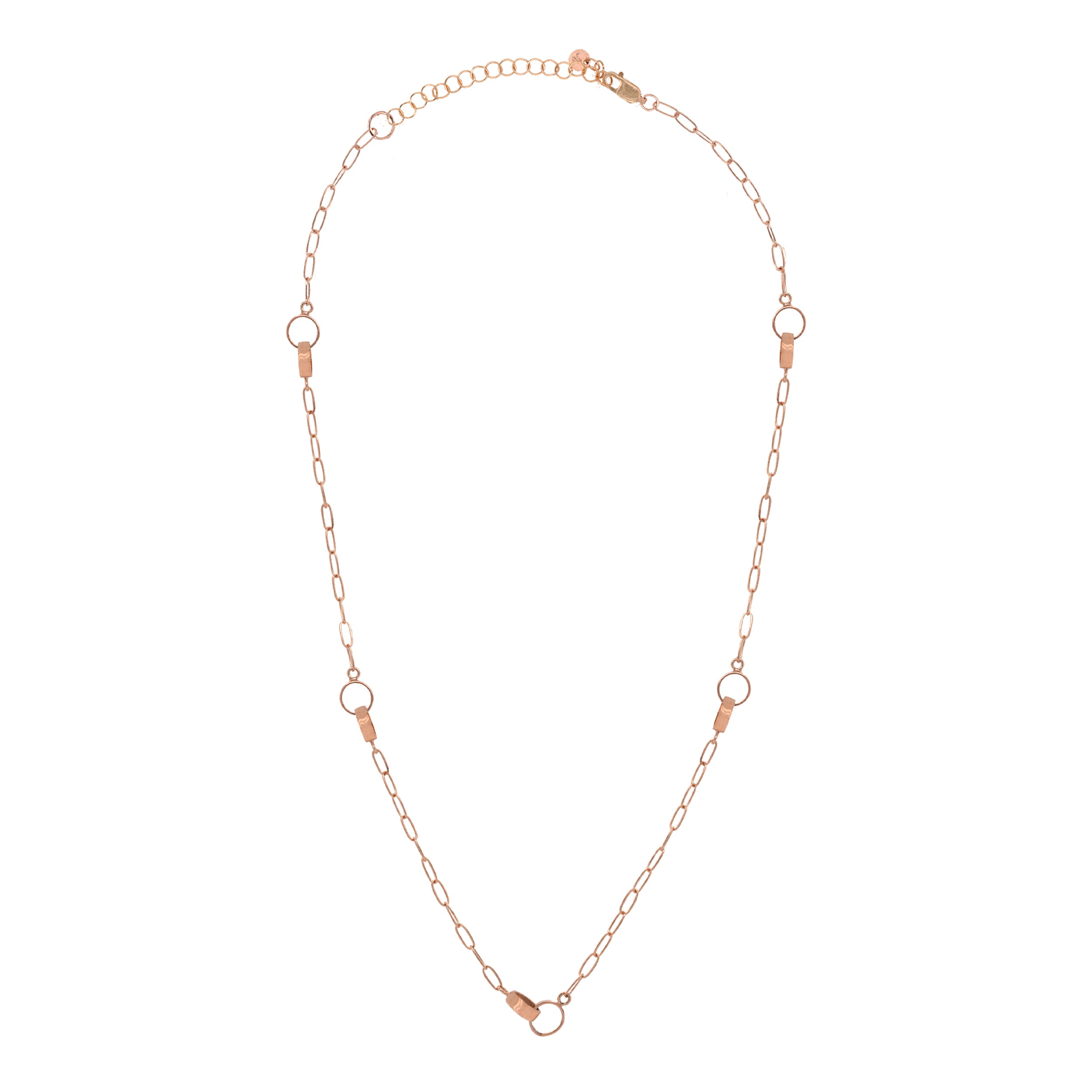 14k Gold Paperclip Necklace with Linked Rings | Julez Bryant