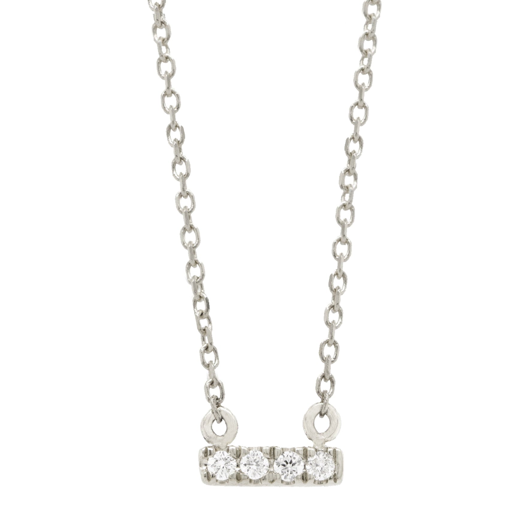 ALMA 14k Gold Diamond Bar Necklace on Cable Chain