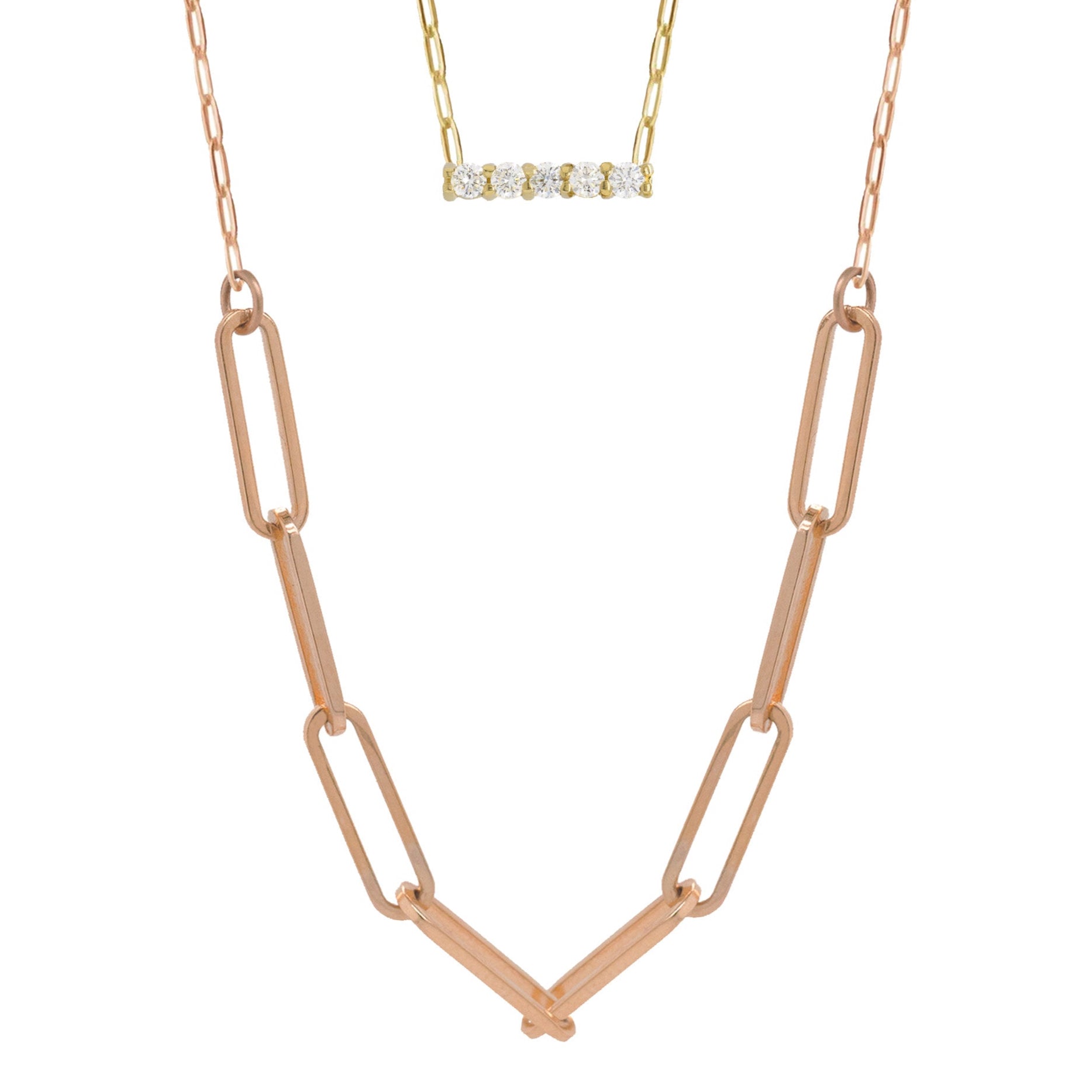 ALYS 14k Gold Elongated Paperclip Link Necklace by Julez Bryant