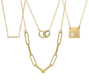 ALMA 14k Gold Diamond Bar Necklace