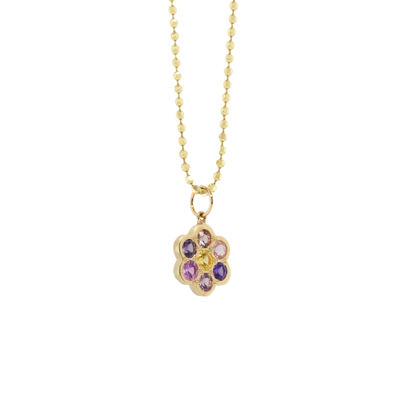 GENU3 14K Gold Baby Sapphire Flower