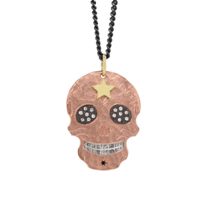 HARRY 14k Gold Ghostrider Skull Pendant