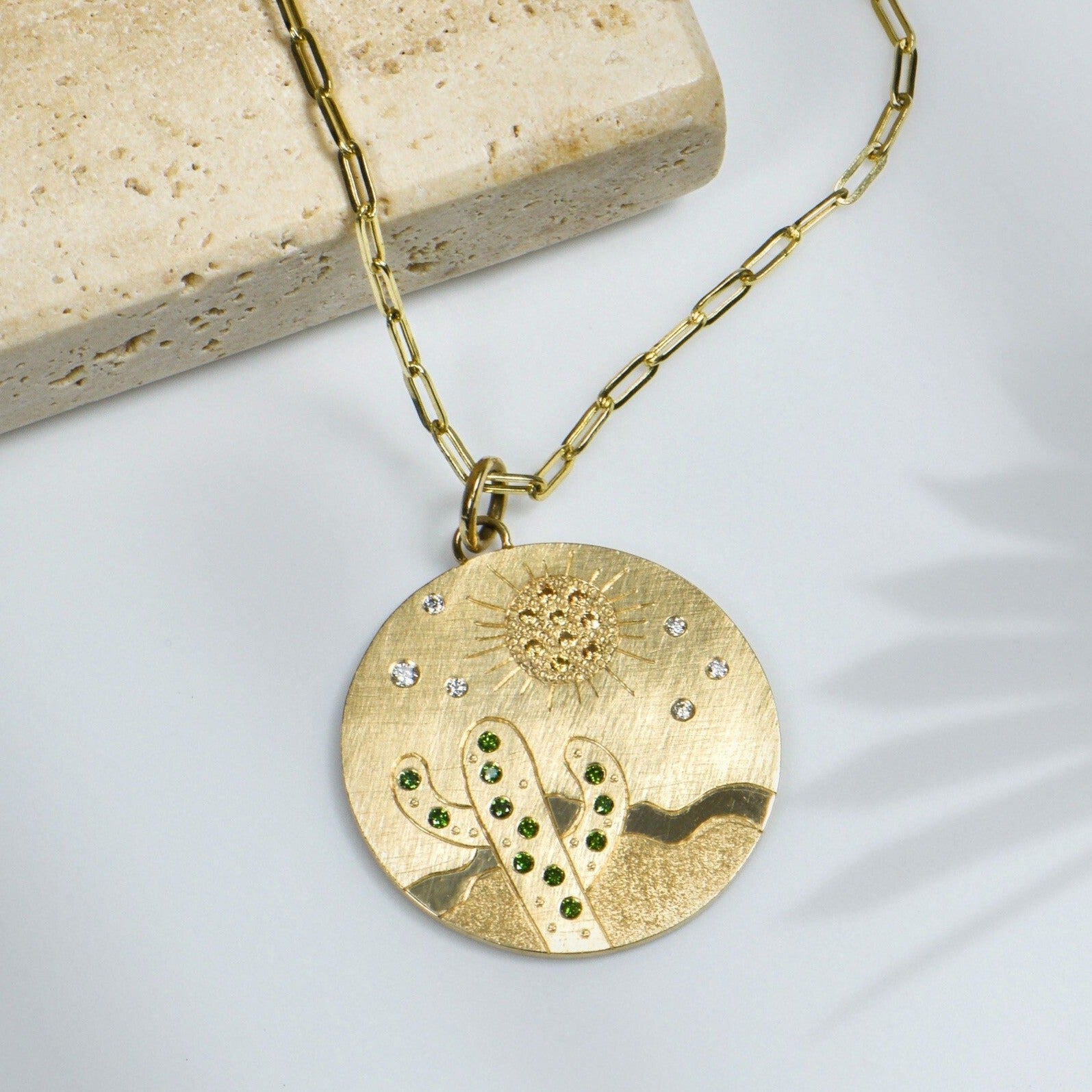 JADE 14k Gold Desert Pendant