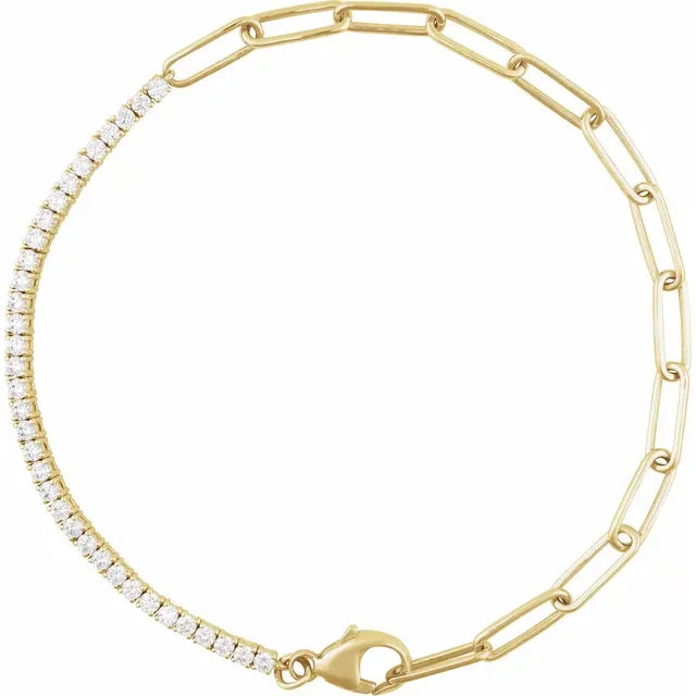 Lab grown diamond gold bracelet