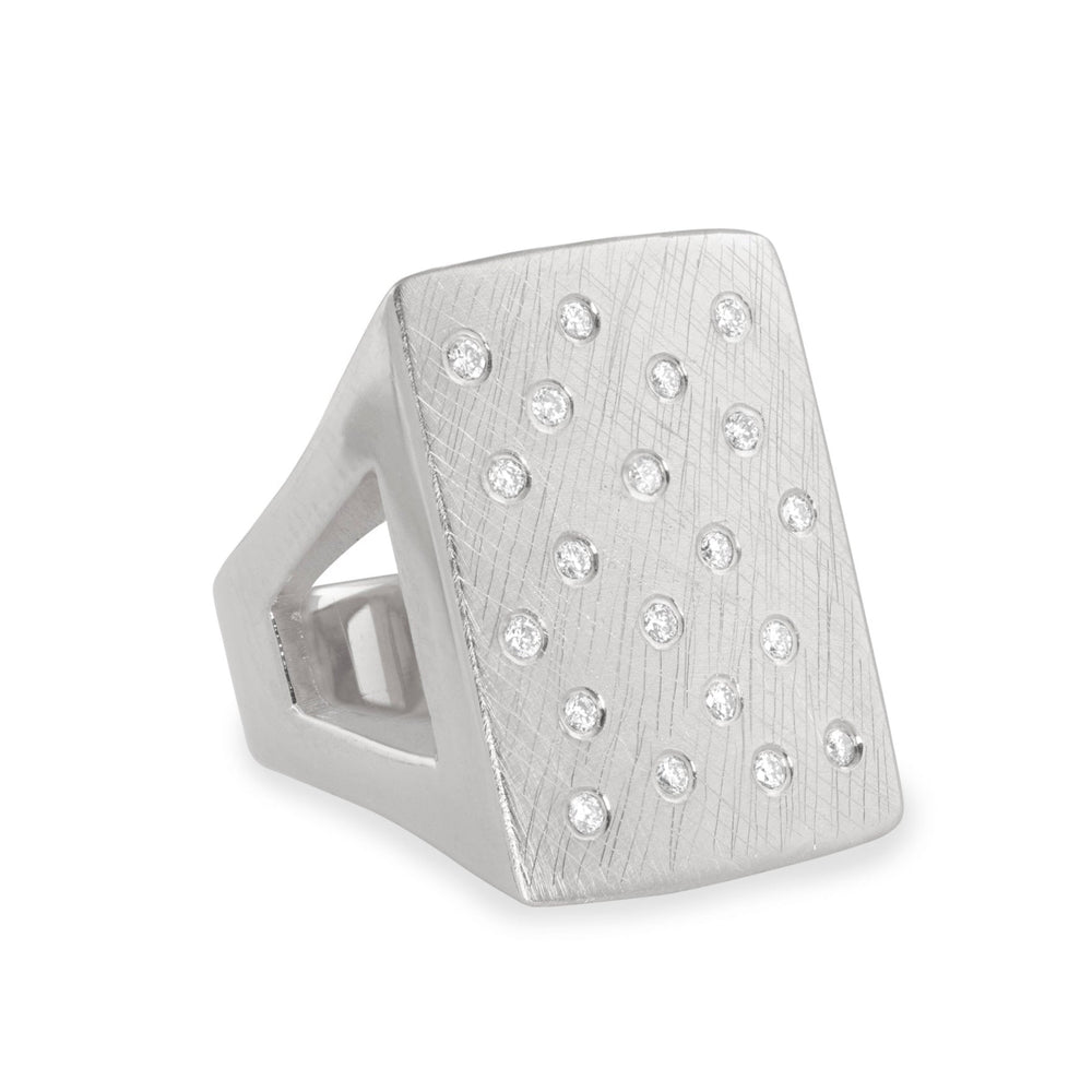 Block Ring Gold No. 1 14k Gold Diamond Block Ring | Scatter Set | Julez Bryant