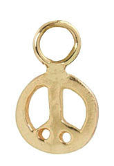 NONA 14k Gold Tiny Peace Charm for Hoop Earrings