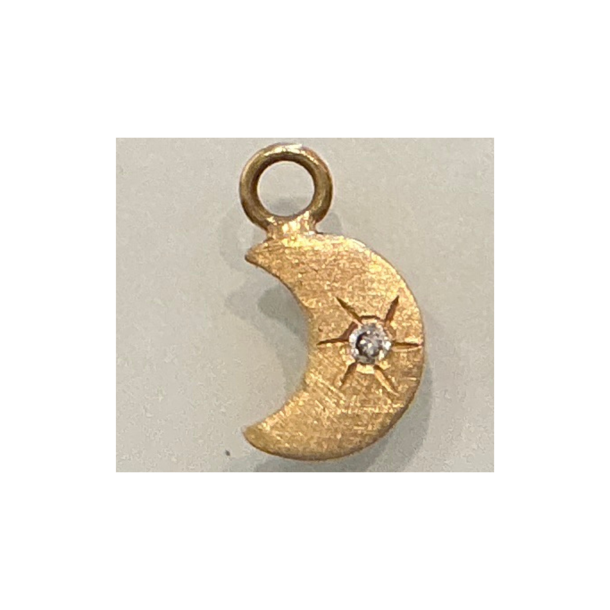 MOON 14K Gold Baby Hoop Earring Charm