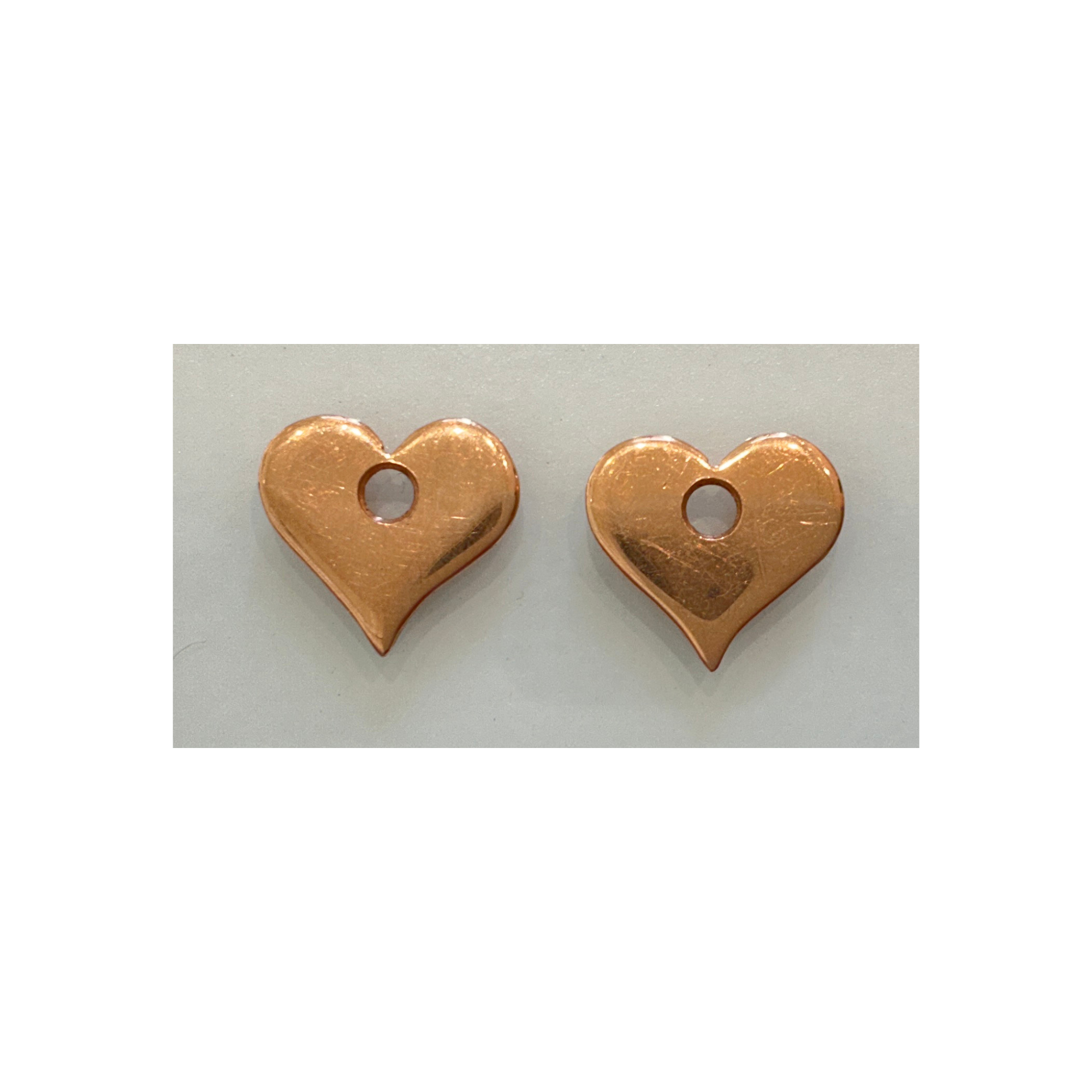 LAMO 14k Gold Heart Hoop Charms (PAIR)