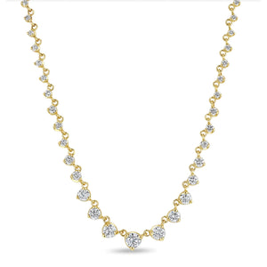 Zoe Chicco 14k Linked Graduted Prong Diamond Tennis Necklace