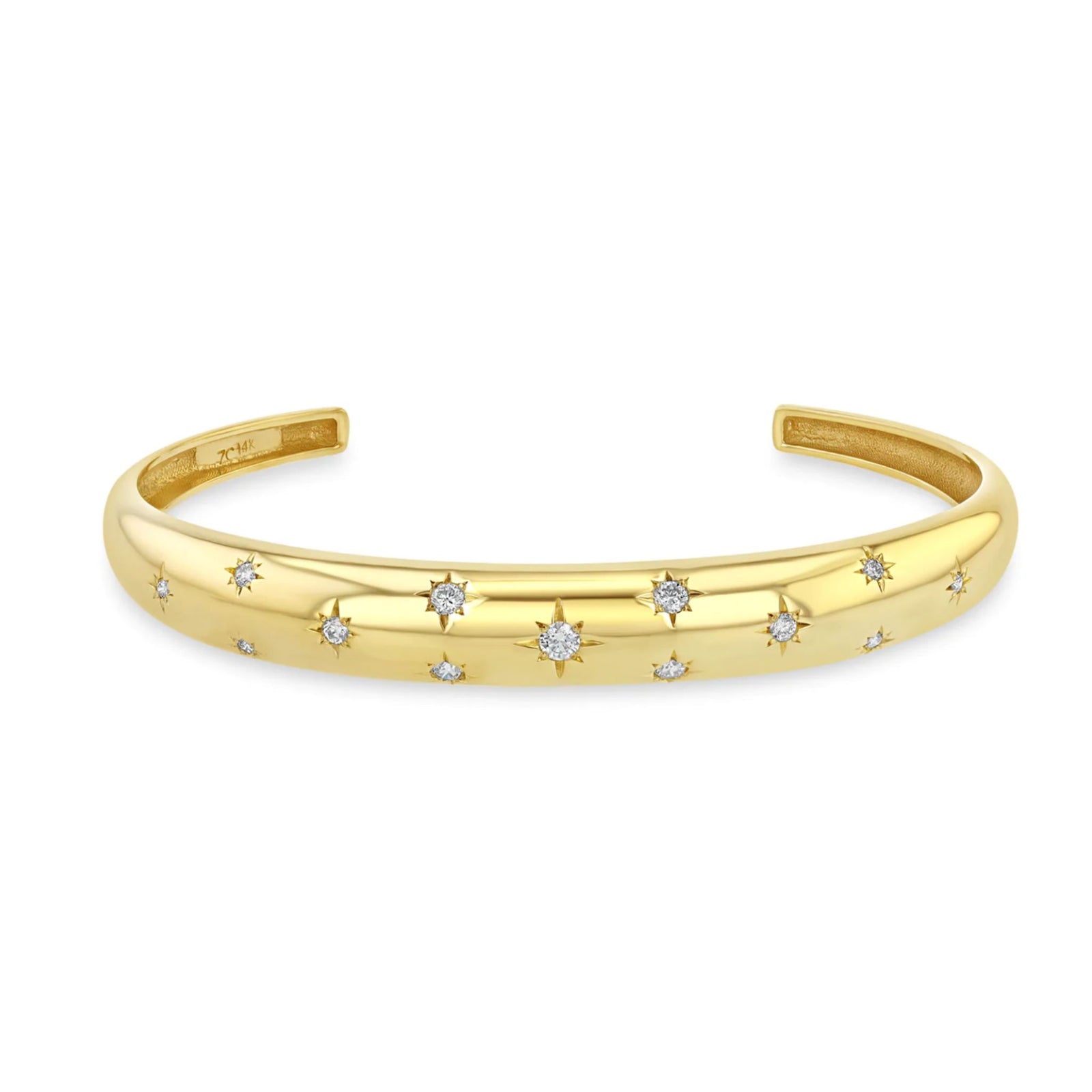 Zoe Chicco 14k Scattered Star Set Diamonds Small Aura Cuff