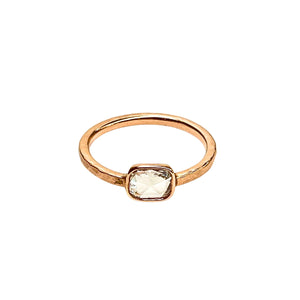 14k Rose Gold Rose Cut Diamond Ring - Size 7