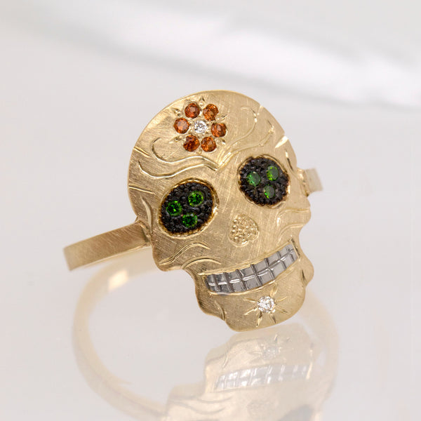 アクセサリー Argent Gleam HERT OF GOLD scull ring catrina-baby-14k-gold-sugar-