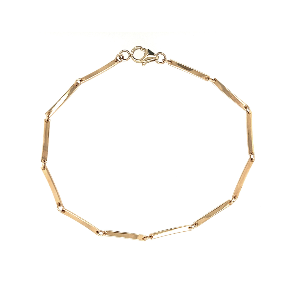 DOEY 14k Gold Flat Bar Link Chain Bracelet | Julez Bryant