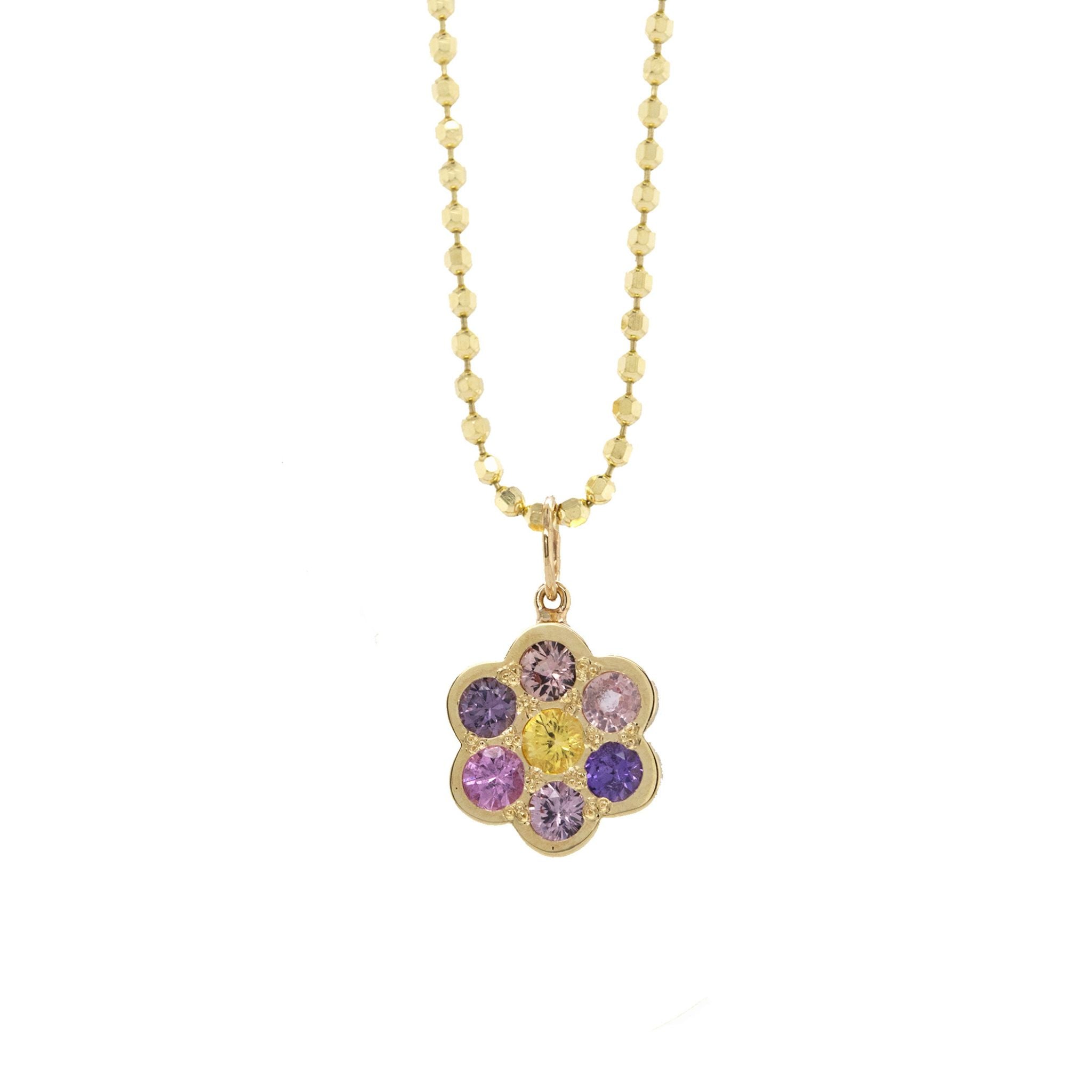 GENU3 14K Gold Baby Sapphire Flower