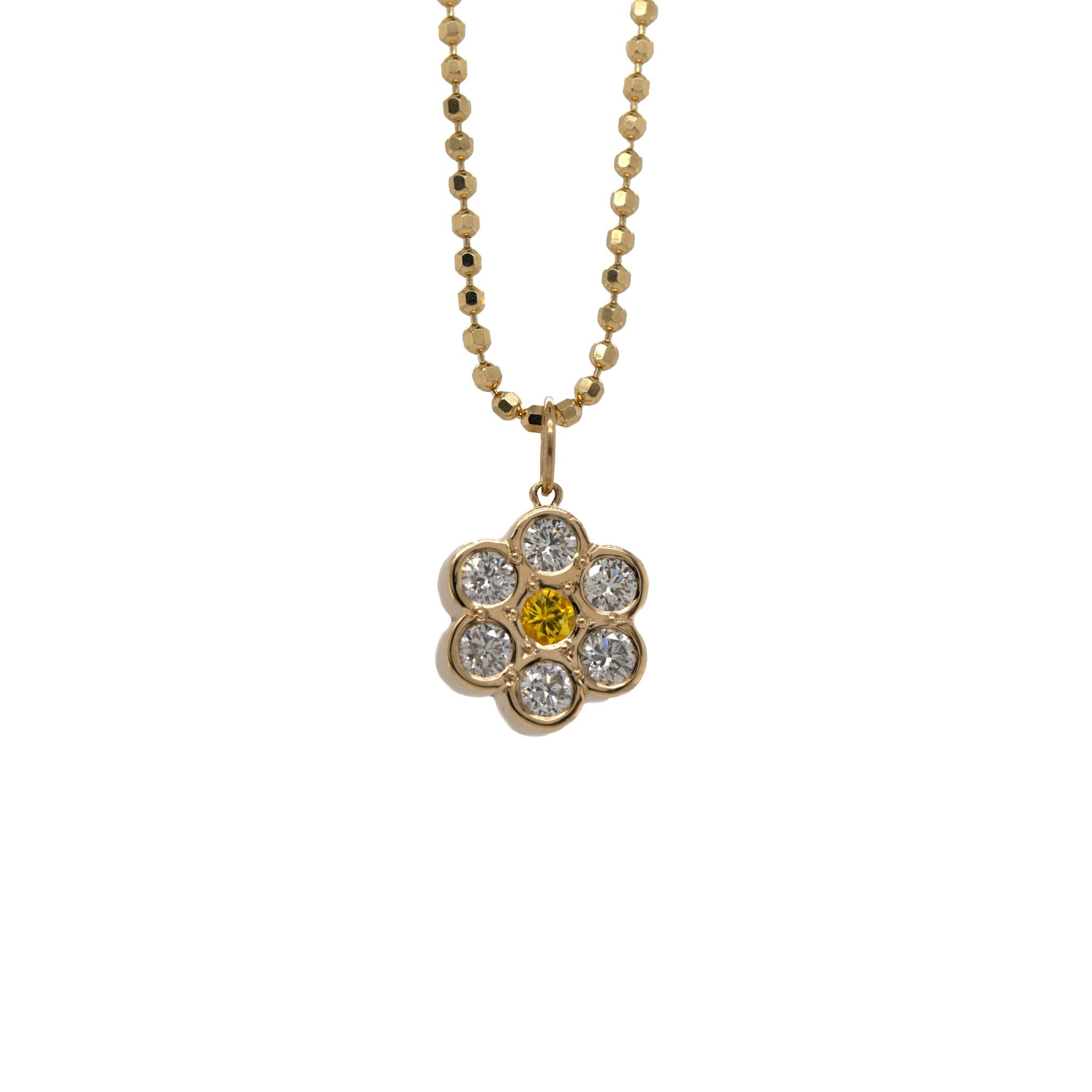 GENU 14K Gold Baby Diamond Flower