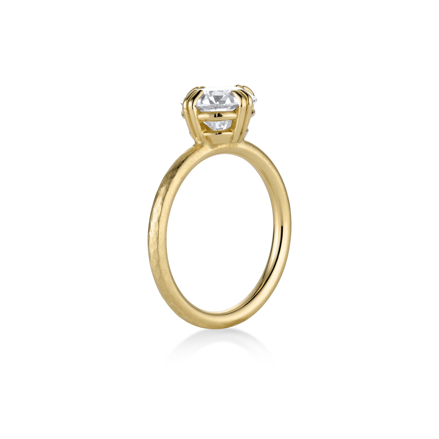 profile picture of engagement ring With double prong setting in 14k yellow gold.