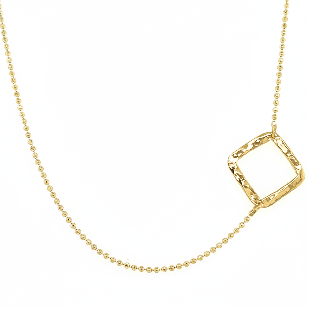 PESH 14k Gold Offset Open Square Choker Necklace | Julez Bryant