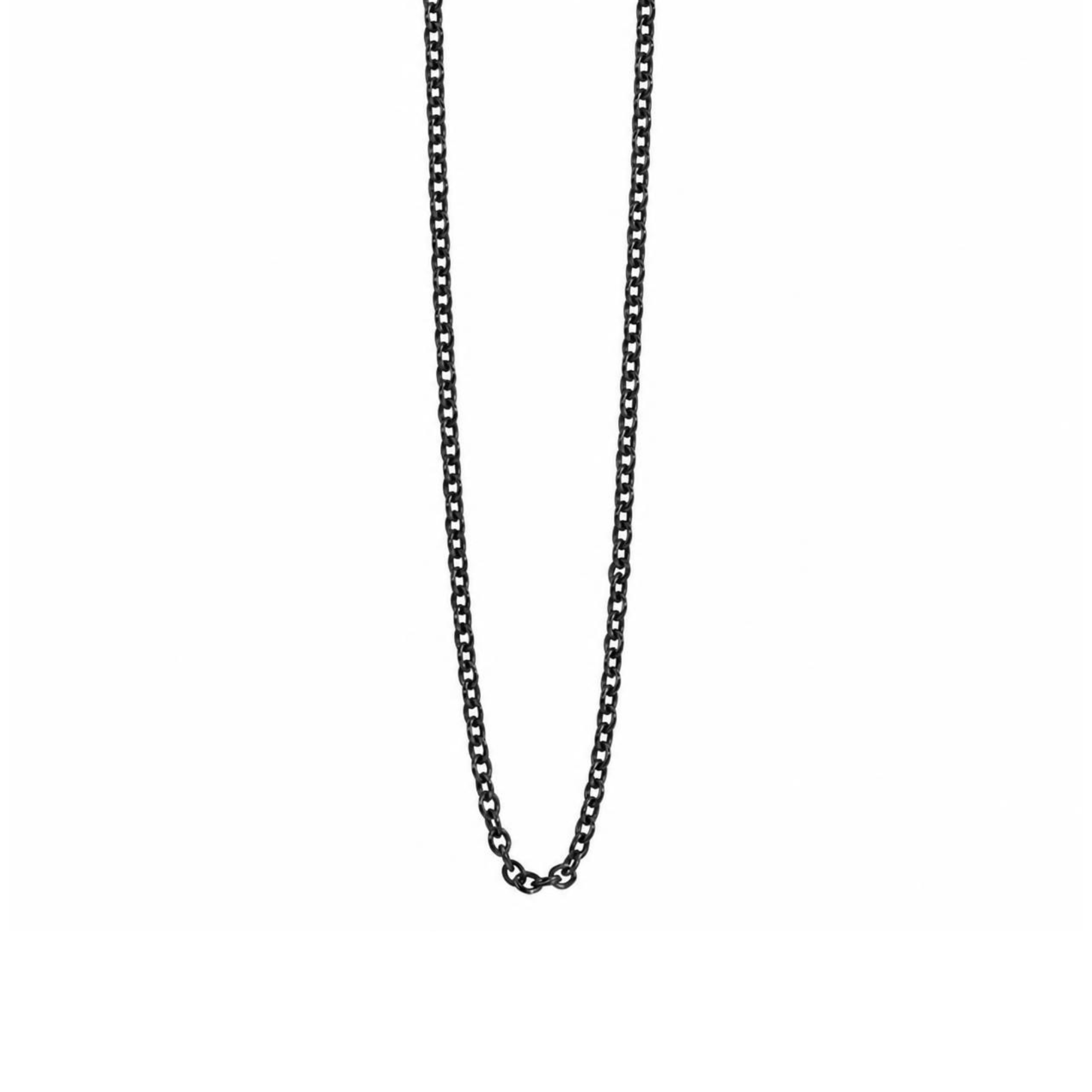 1.5mm Blackened Sterling Silver Round Link Chain | Dainty Necklace