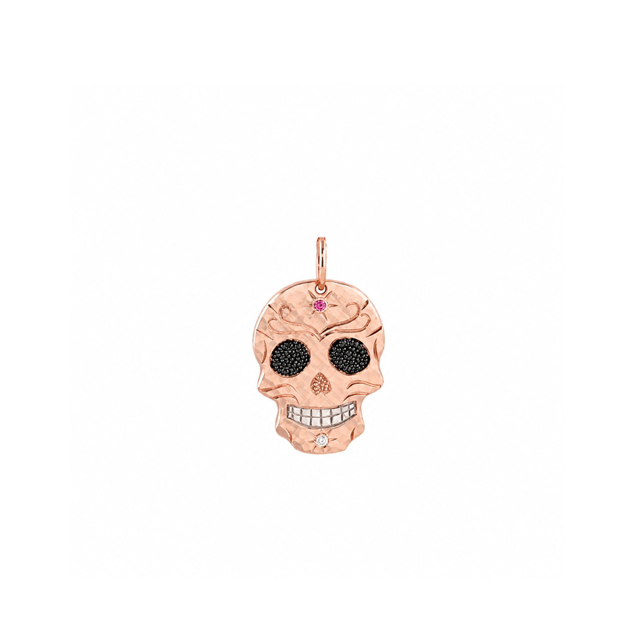Diamond & Gemstone Sugar Skull Pendant | Customizable | Baby | 14K Gold | Style Ana
