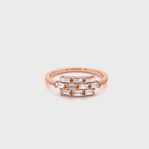 REGA 14k Rose Gold Baguette Ring - Size 6.5