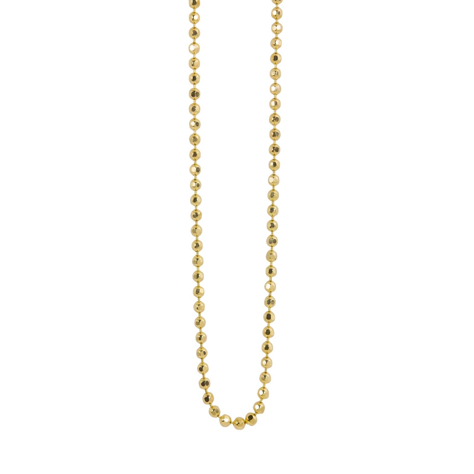 1.5mm yellow gold ball chain necklace for everyday wear