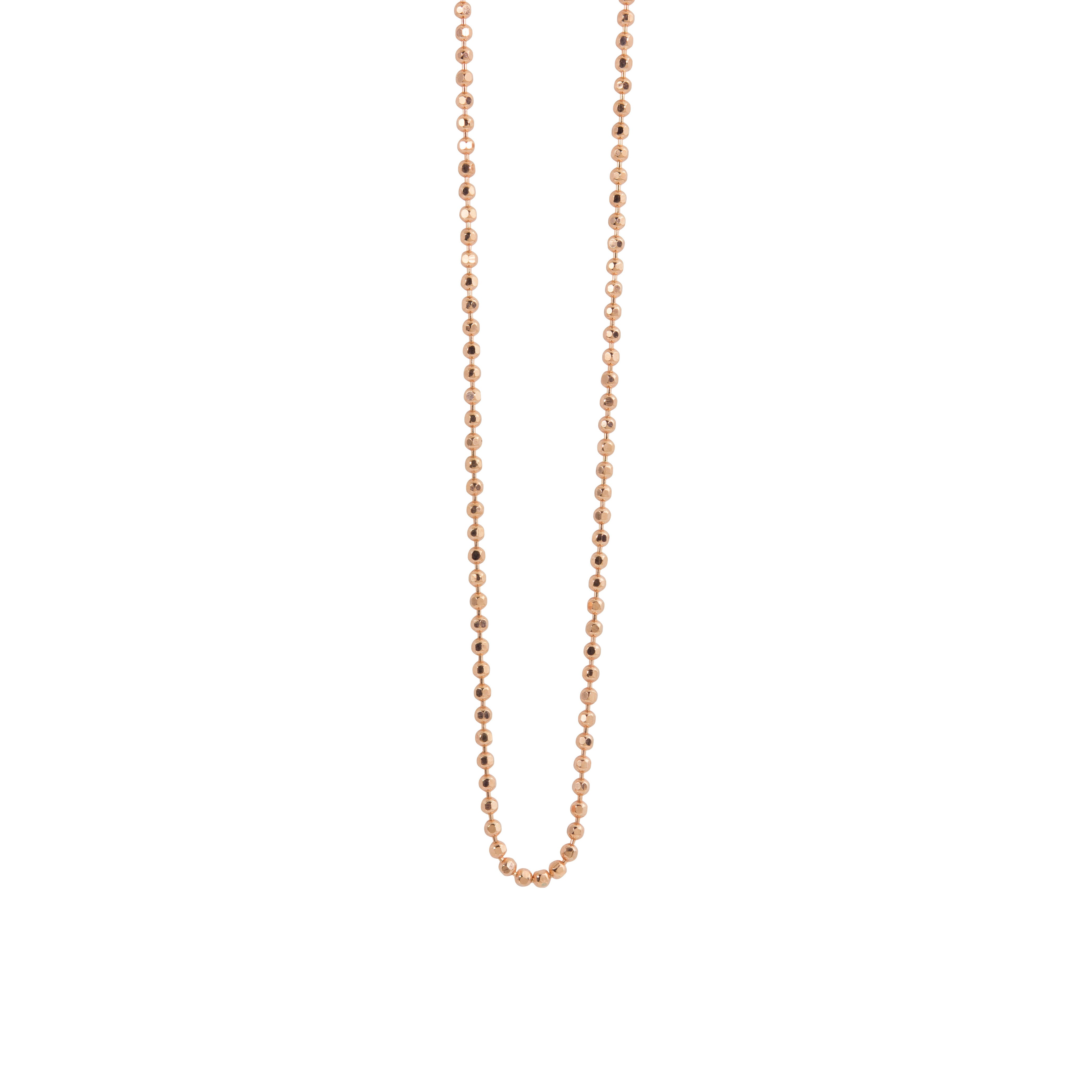 1mm rose gold ball necklace chain, delicate and sparkly