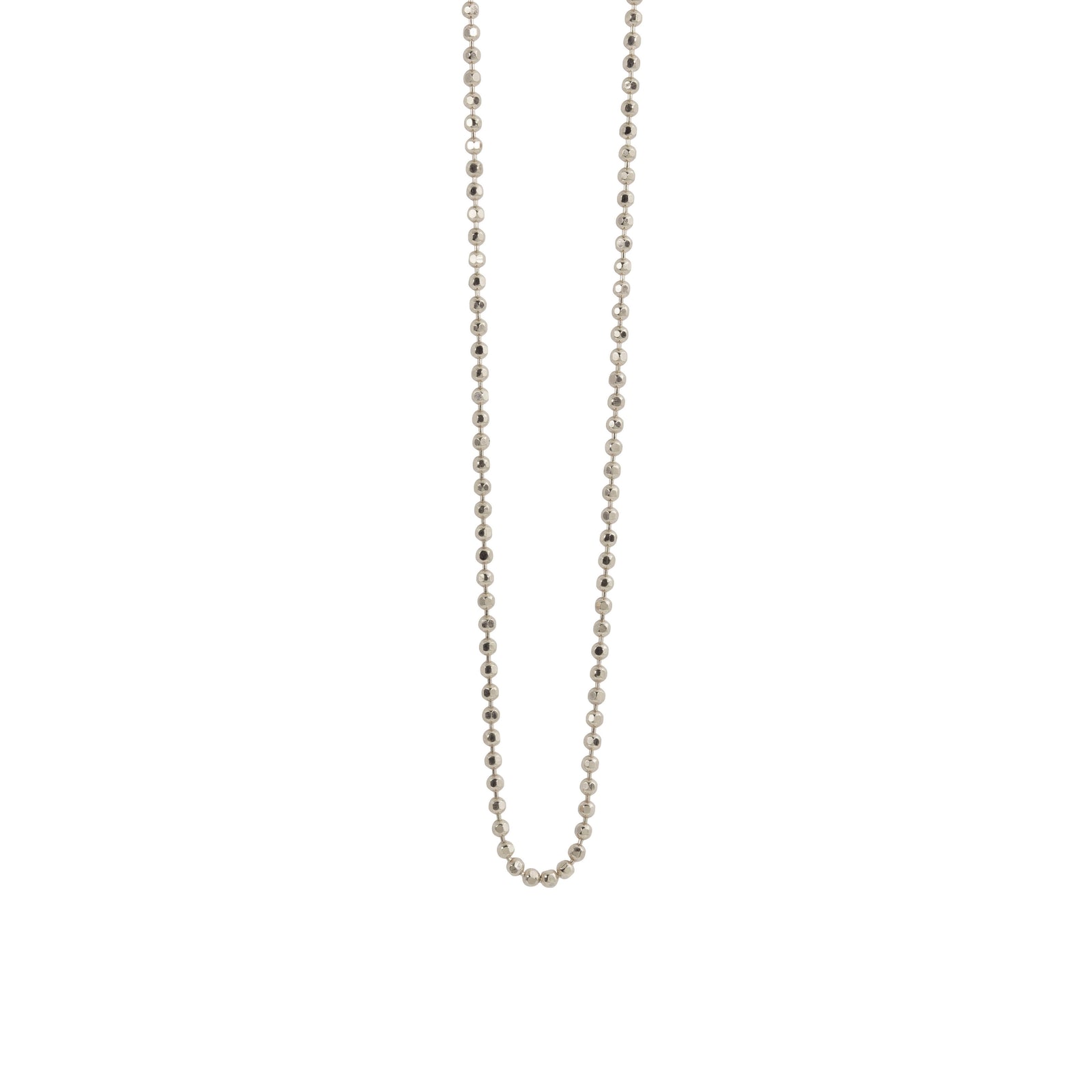 1mm yellow gold ball chain necklace with diamond cut finish