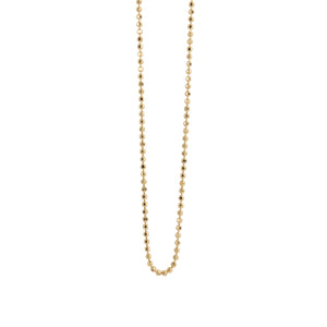 1mm yellow gold ball chain necklace with diamond cut finish