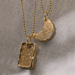 DEFT Small 14k Gold Dog Tag