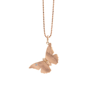 14k rose gold baby ANNA butterfly charm with one diamond