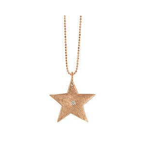 14k rose gold medium AURA star charm with single diamond