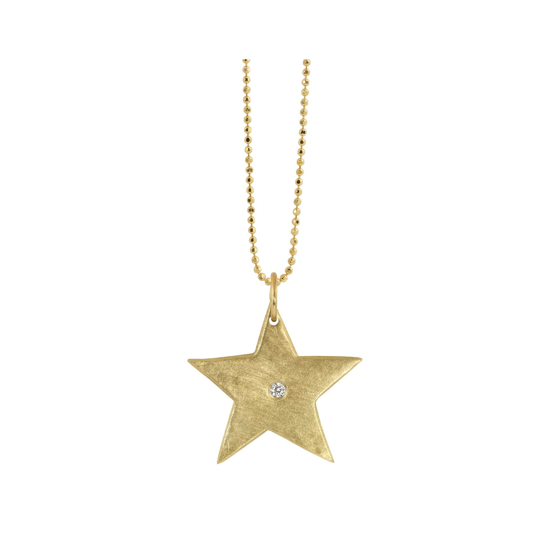 14k yellow gold medium AURA star charm with single diamond