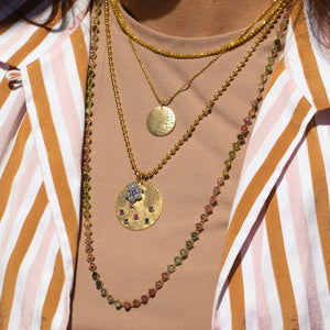 Amali Textile Large Tourmaline Bead Necklace