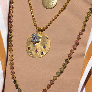 Amali Textile Large Tourmaline Bead Necklace