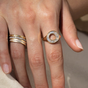 Artemer Tapered Baguette Diamond Sphere Ring