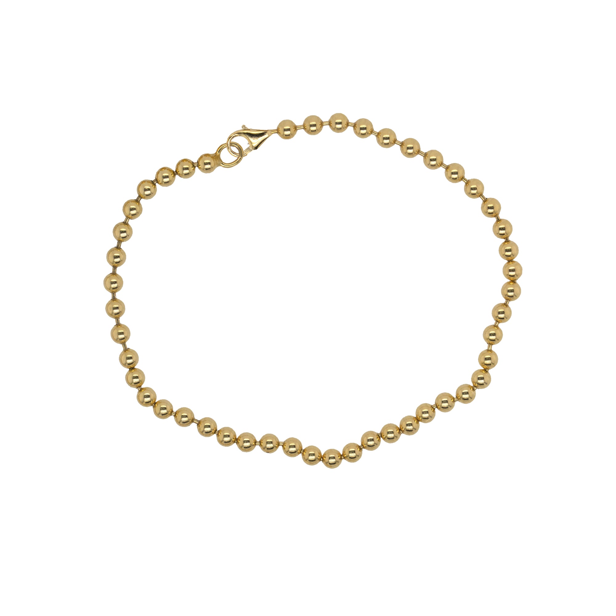 3.0mm 14k Gold Ball Chain Bracelet