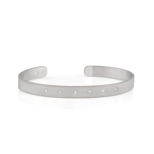 14k white gold BELA cuff bracelet with 7 diamonds