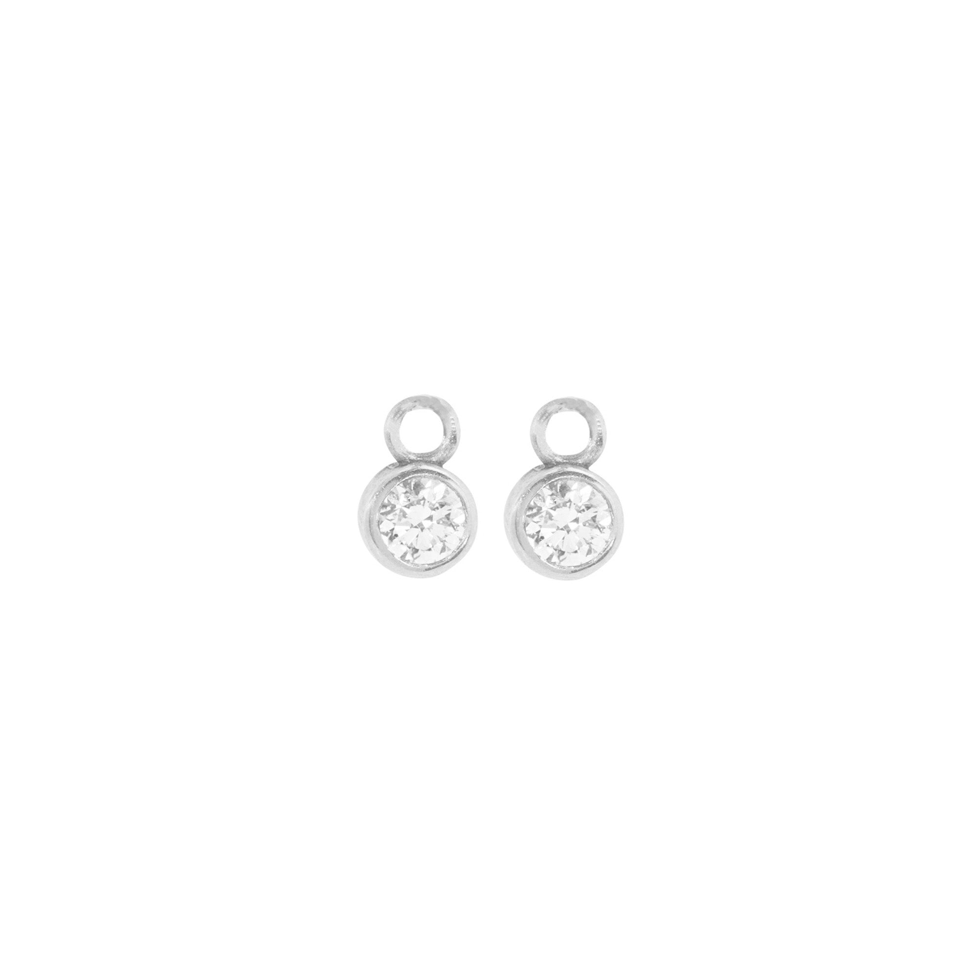 14k white gold BEZI diamond hoop charms