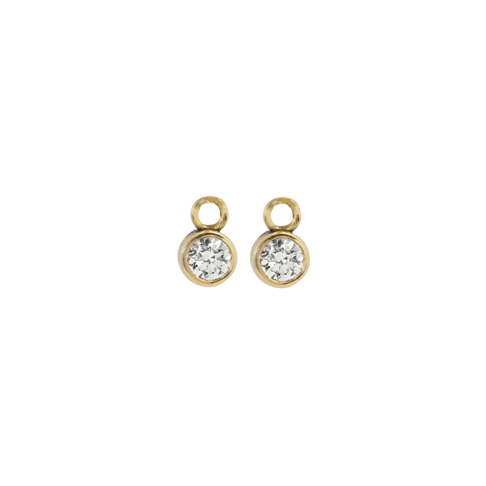 14k yellow gold BEZI diamond hoop charms