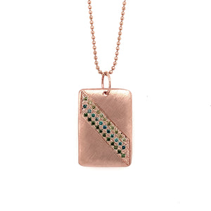 14k rose gold CAVO pendant with diamonds and sapphires