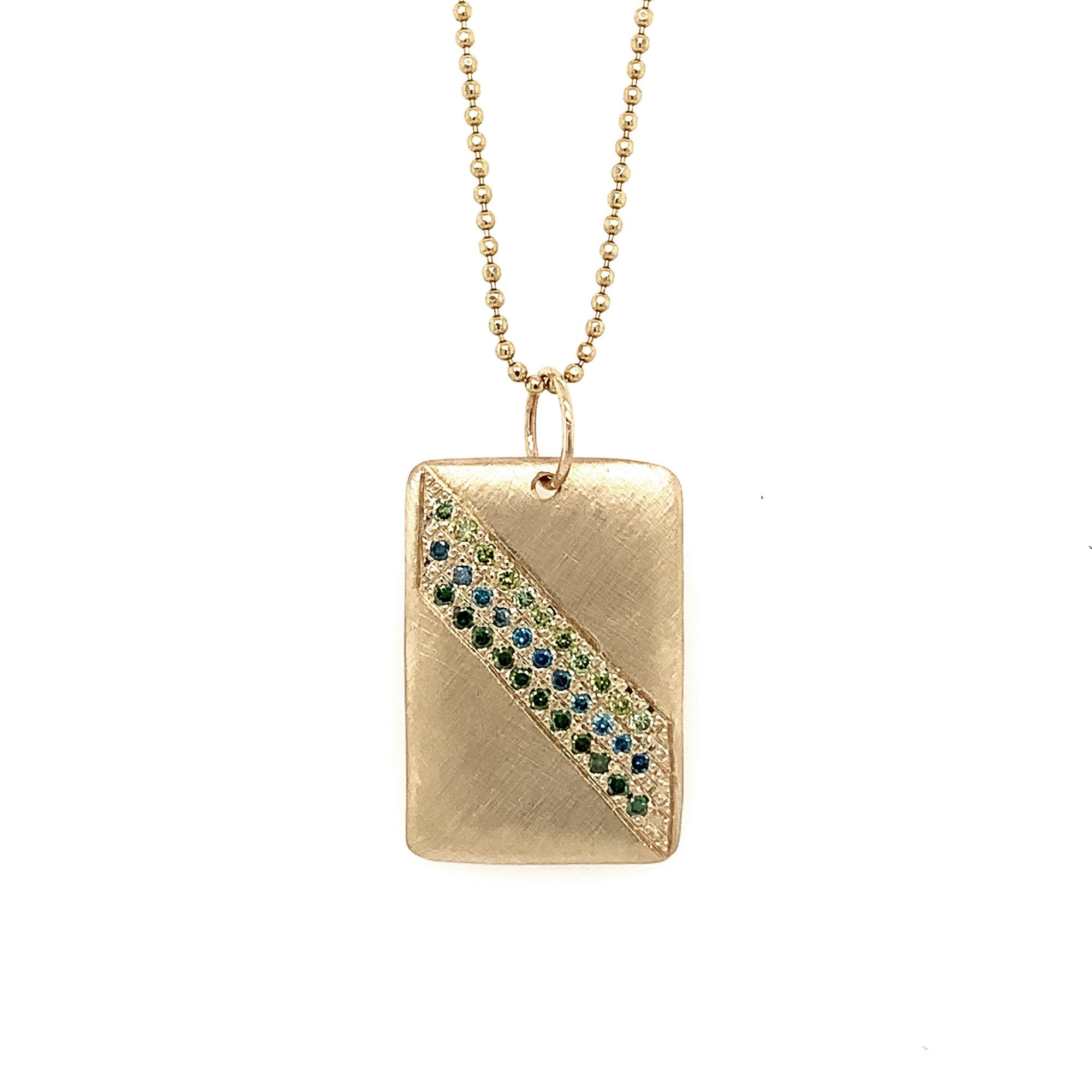 14k yellow gold CAVO pendant with diamonds and sapphires
