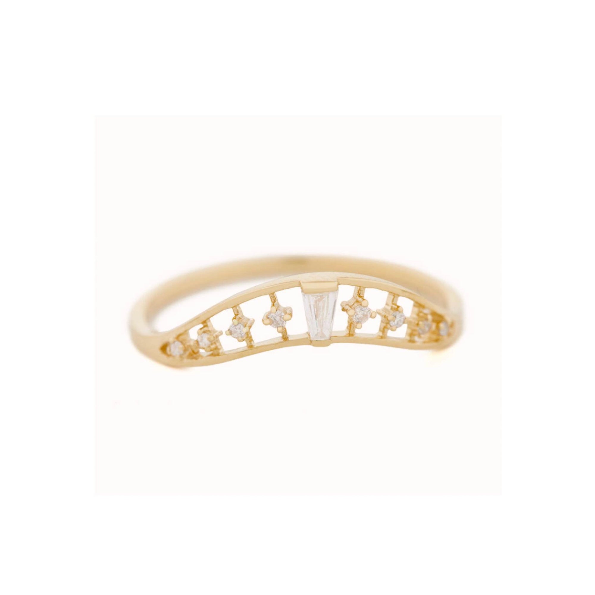 Celine Daoust Crown & Baguette Diamond Ring