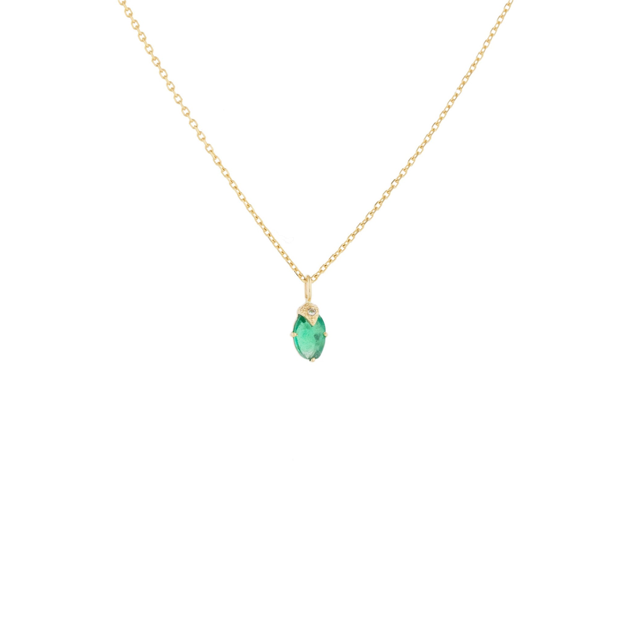 Celine Daoust Small Emerald Pendant Necklace