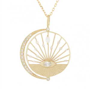 Celine Daoust Dream Maker Moon Crescent with Diamonds Necklace